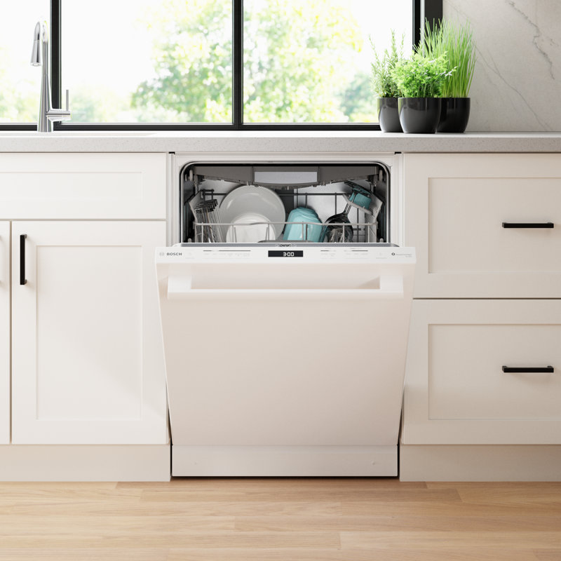 800 Series 24" Top Control Built-In Dishwasher with Stainless Steel Tub and Flexible 3Rd Rack, White