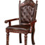 Mobilier de salle à manger traditionnel traditionnel 2 pièces en bois de cerisier brun foncé capitonné