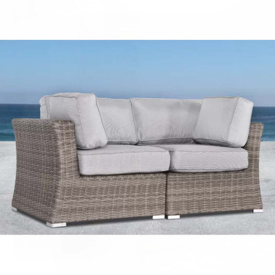 66" Outdoor Wicker Loveseat with Cushions