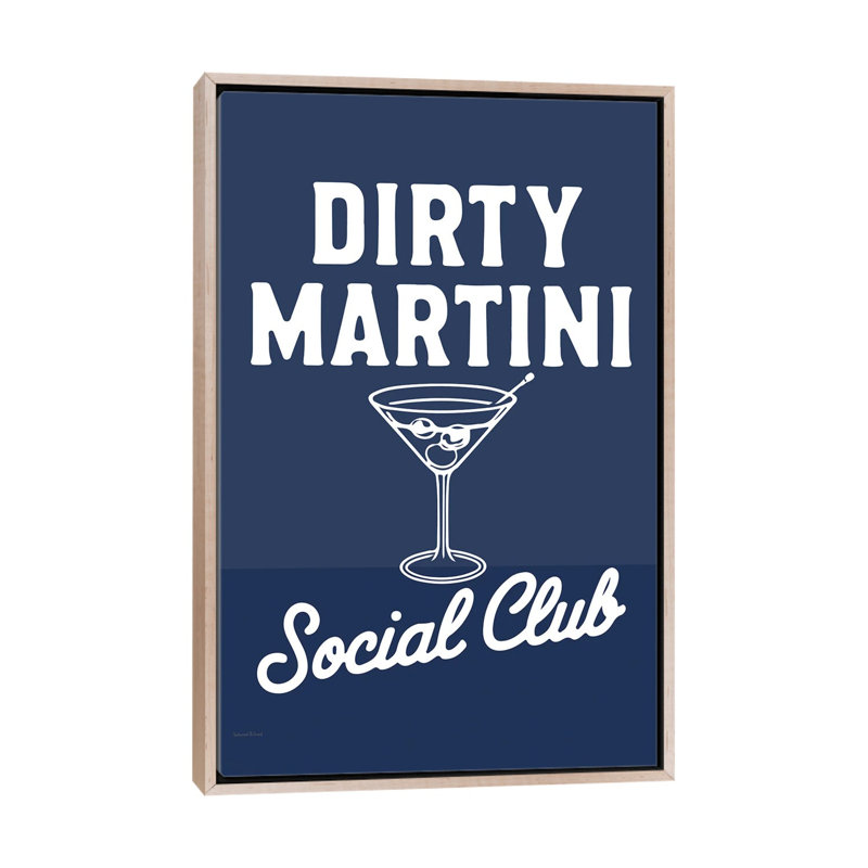 «Mod Dirty Martini Social Club», reproduction d'art sur toile encadrée, 26" x 18", Framed Canvas, Beige
