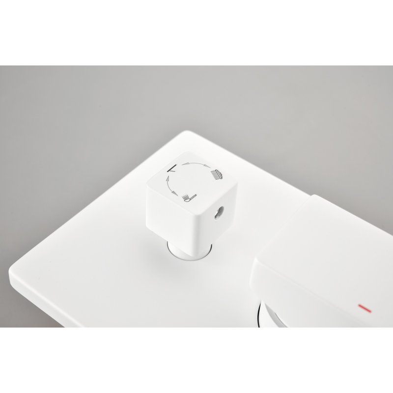 Pomme de douche - Cascade de douche avec douchette, fixation murale, laiton blanc et robinet