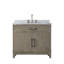 Meuble-lavabo simple en chêne gris 36 po X P 22 po D, dessus en marbre de Carrare et ensemble de robinet-117980200