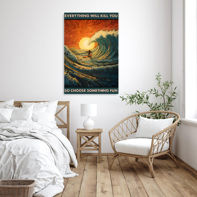 Surfing Quelque chose d'amusant 1, H 36 po x l 24 po x P 1,25 po