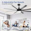 Ventilateur de plafond standard à 8 pales avec télécommande et ensemble d'éclairage Jamii-Leigh inclus-2030655099-2039304821-2041658774