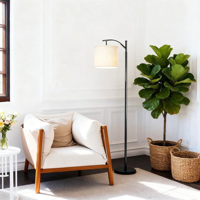 Lampe sur pied à DEL - Lampe sur pied à arc moderne pour le salon, le bureau et la chambre à coucher avec ampoule écoénergétique, compatible avec les maisons intelligentes