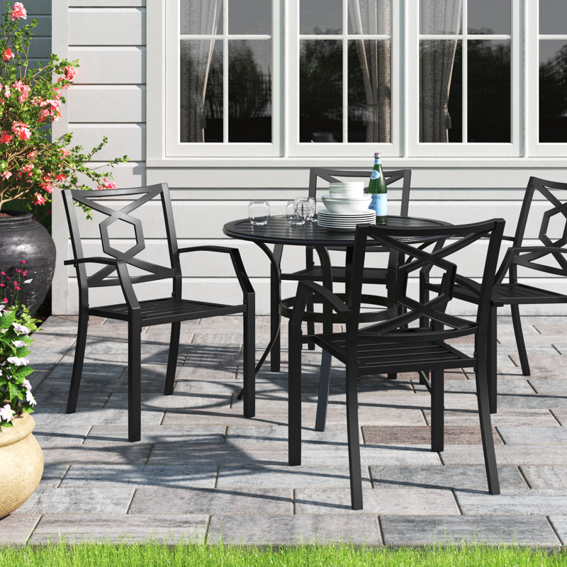 Ensemble de 4 chaises de patio empilables