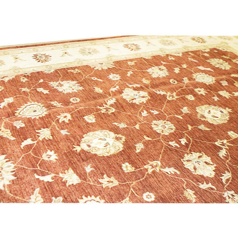 Tapis rouille et ivoire noué à la main de haute qualité