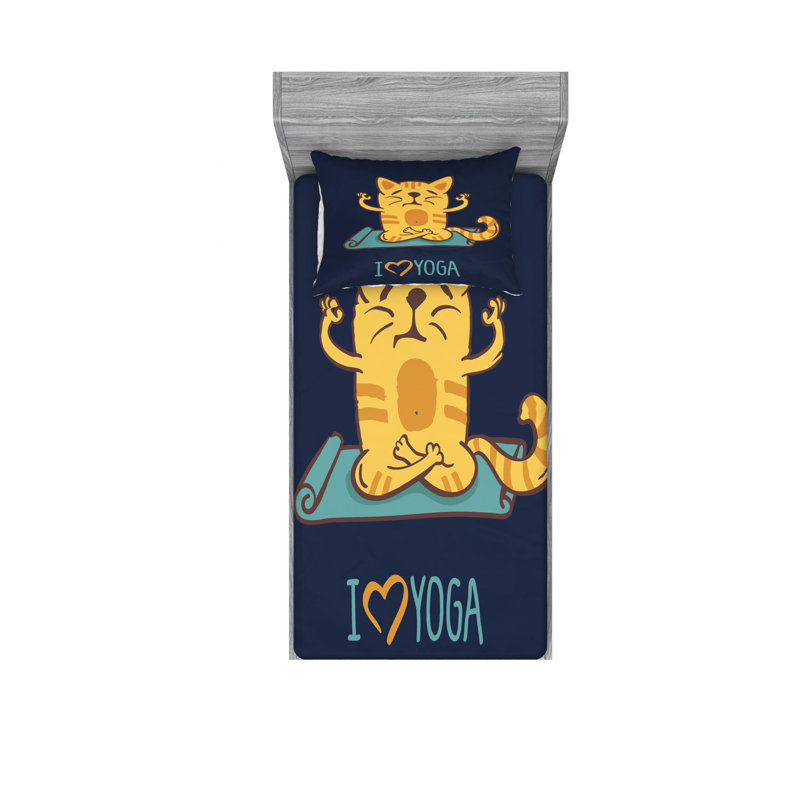 Ensemble de draps i love yoga, Ensemble de draps pour lit simple TG avec drap-hou