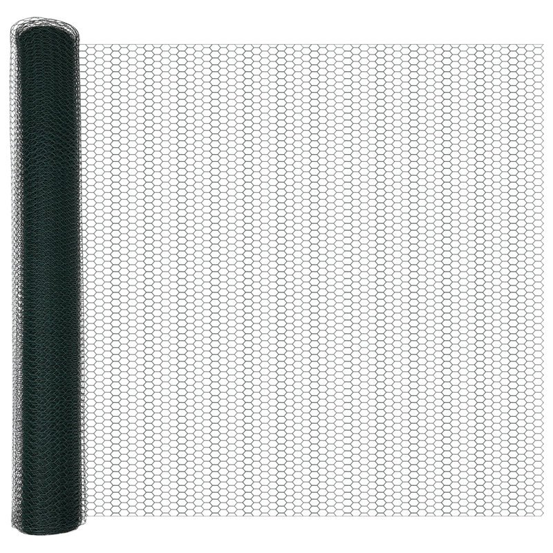Vidaxl Hexagon Fence Steel, Green, 120cm H x 1000cm W
