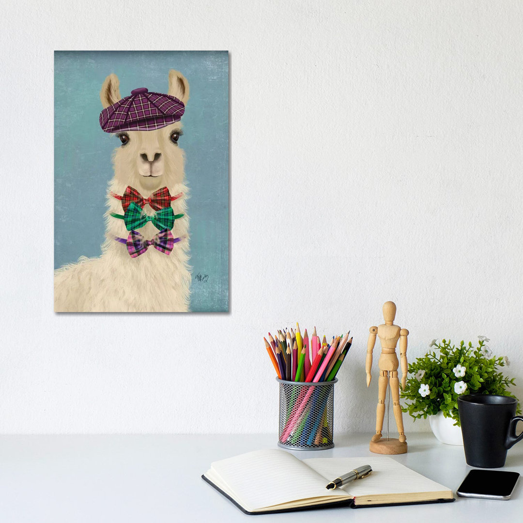 Llama Dapper by Fab Funky - Wrapped Canvas Art Prints