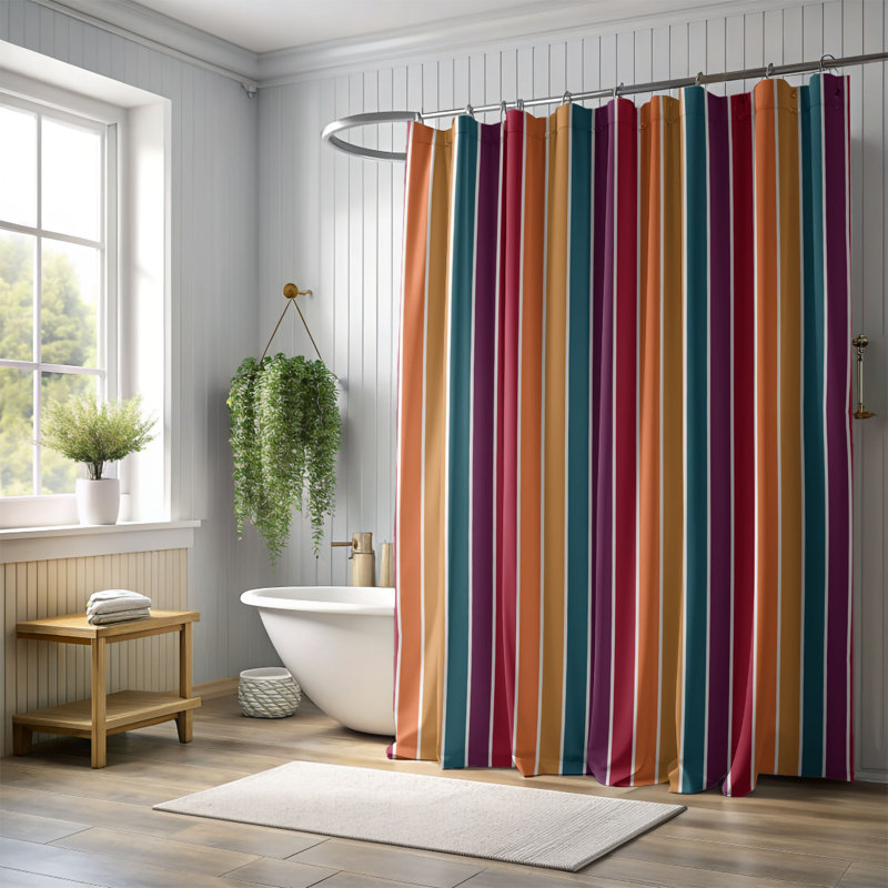 Orange Leaves - Rideau de douche Premium, H 74 po x l 71 po