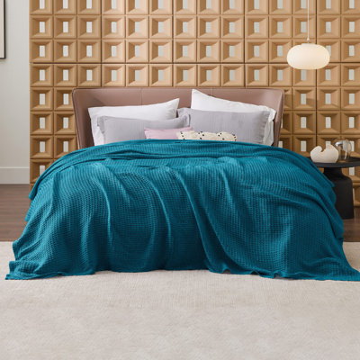 Bedsure Cotton Waffle Weave Throw Blanket