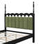 Lit plateforme en bois massif néo-classique Cadell avec tête de lit tapissier festonnée et colonnes-131996457-131996458