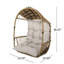 Chaise suspendue avec forme de panier confortable, coussin en tissu aquatique, structure en métal, profondeur de 25 po, longueur de chaîne de 12 po