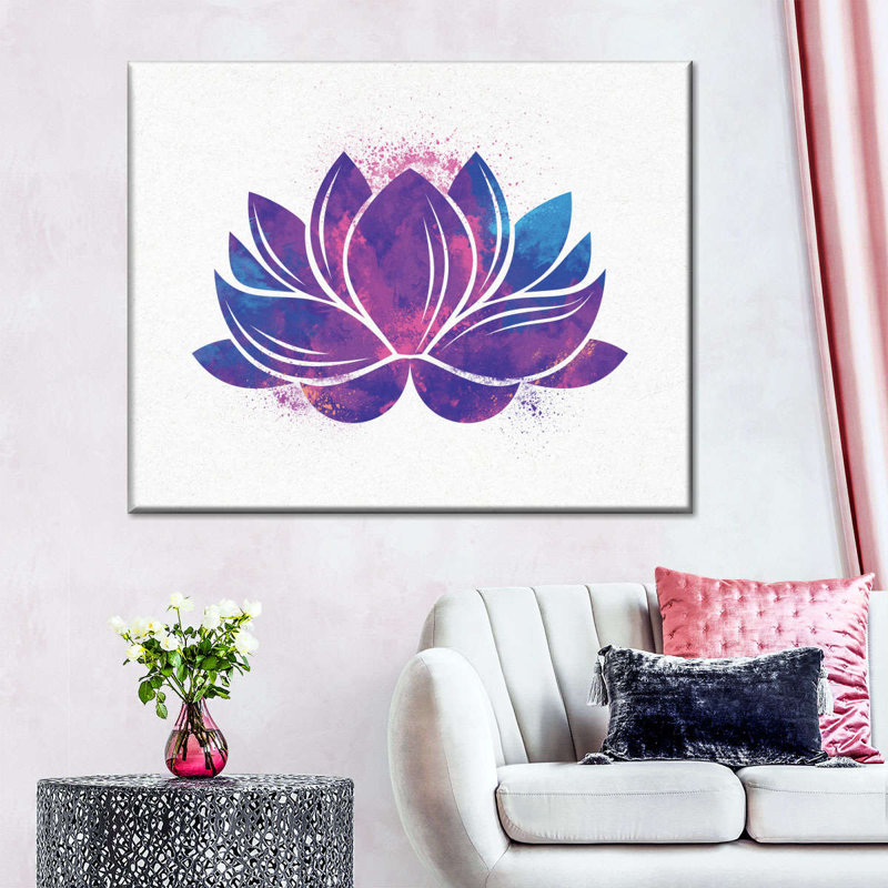 Silhouette de lotus mauve, H 8 po x l 10 po x P 1 po