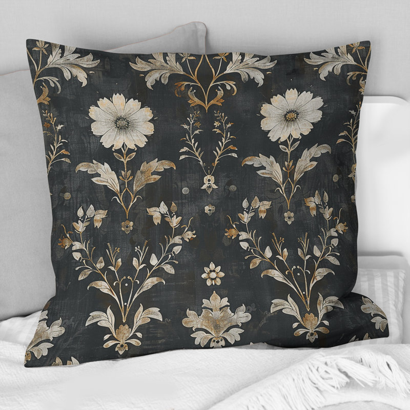 Gris foncé foncé Farmhouse Charm I - Coussin Country, 20 po x 20 po, Carrée