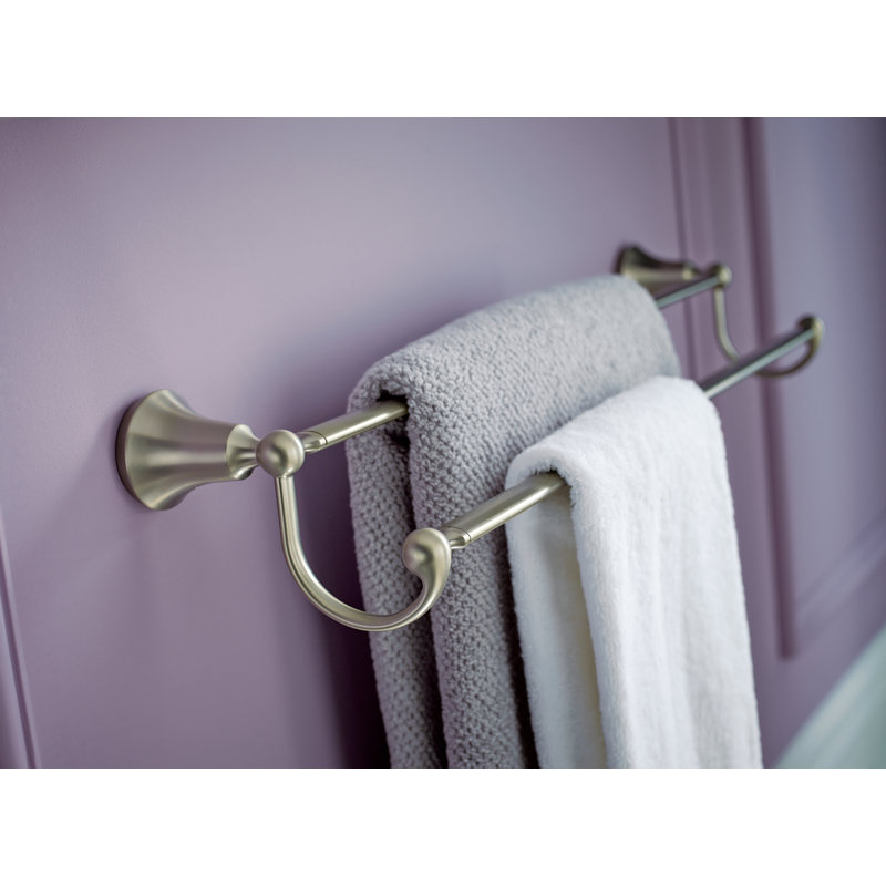 Double barre à serviettes murale 24" Wynford, Nickel brossé