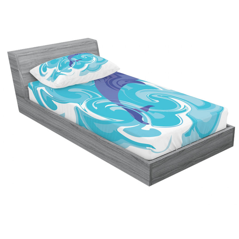 Dolphin Microfiber Sheet Set, Twin XL Sheet Set + Fitted Sheet + 1 Pillowcase