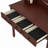 Vintage Vanity Makeup Table and Cushioned Stool Set with Velvet Fabric Lining 5 Drawers-376620027