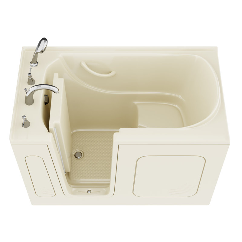 Therapeutic Tubs 30 in. x 54 in. Left Drain Quick Fill Walk-In Soaking Tub in Biscuit, Left, Biscuit