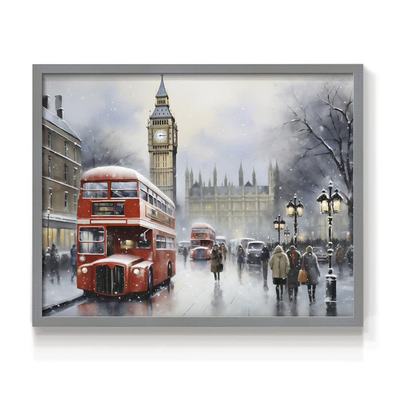 Chirstmas Art-CCCXXVIII -Framed Print - Restickable, Gris, H 11 po x l 14 po