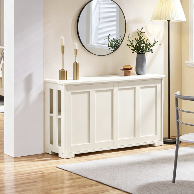 107cm Multifunctional Sideboard with Concealed Storage, Antique White