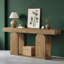Console rustique en forme de U en MDF brun clair, charme intemporel pour les intérieurs modernes / rustiques