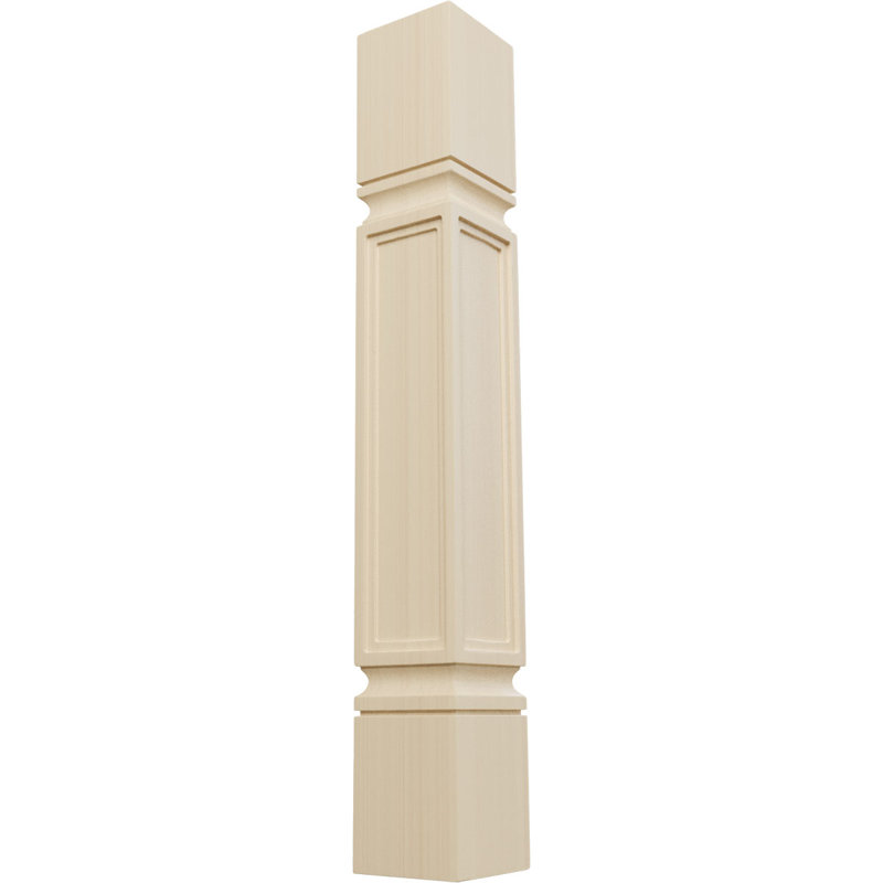 Colonne à panneau surélevé Kent, Hévéa