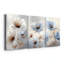 «Blue and White Floral», reproduction d'art sur toile tendue sur toile (ensemble de 3)-365131915