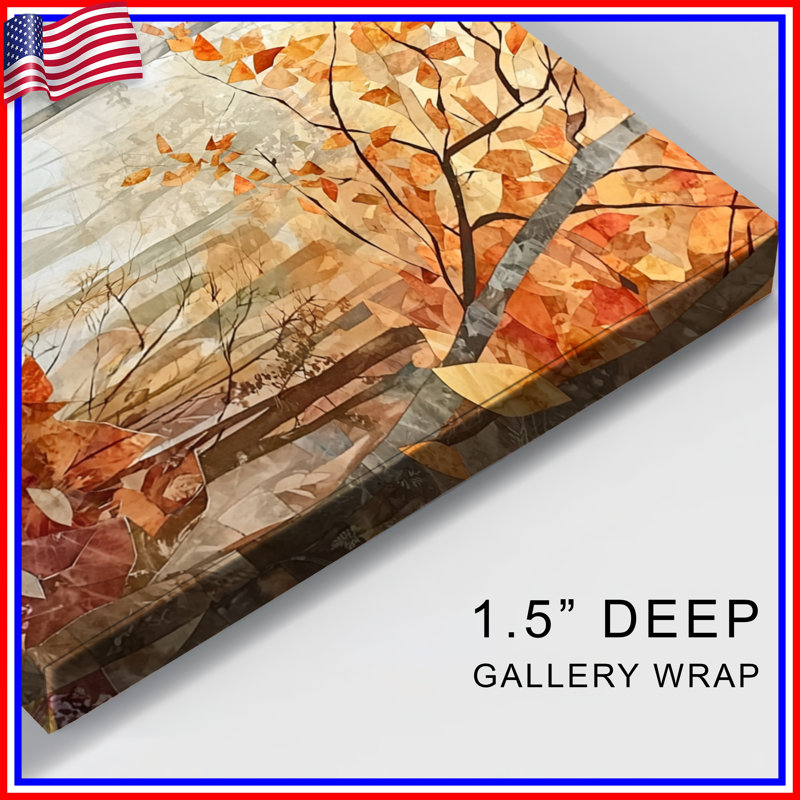 Autumn Forest Scene Canvas Gallery Wrap in Many Sizes, 20 x 24 inches