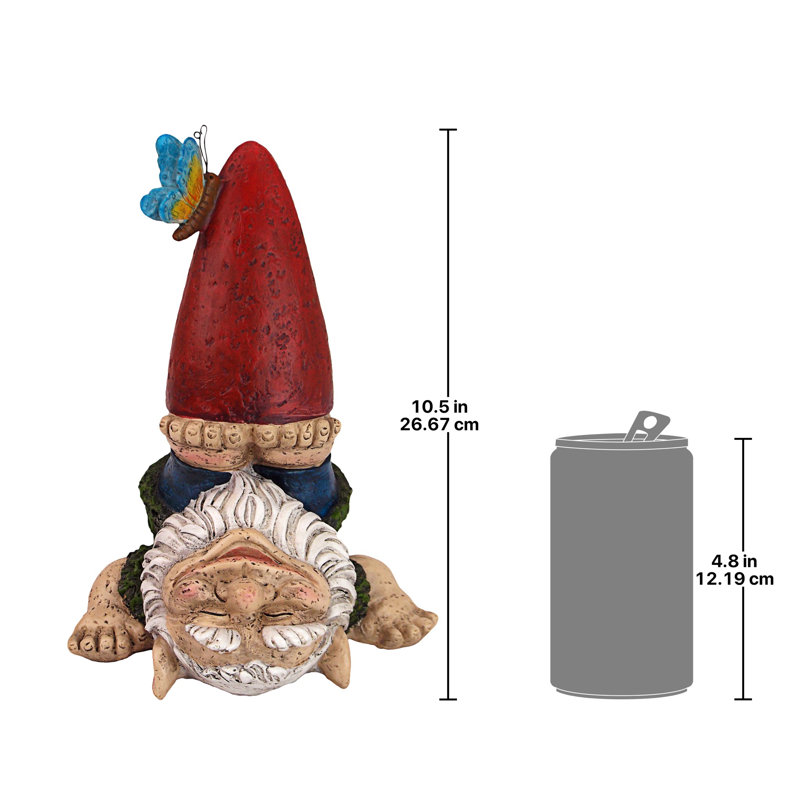Statue gnome de jardin topsy-turvy theo
