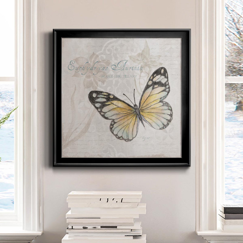 Carte postale papillon II - reproduction d'art sur toile, H 30,5 po x l 30,5 po x P 1,5 po, Noir