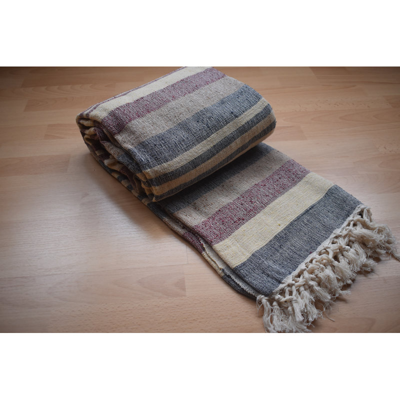 Pascaline Striped Blanket with Fringe