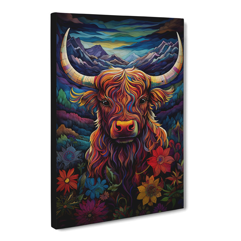 Highland Cow Symbolism - Wrapped Canvas, 50cm H x 35cm W x 3cm D