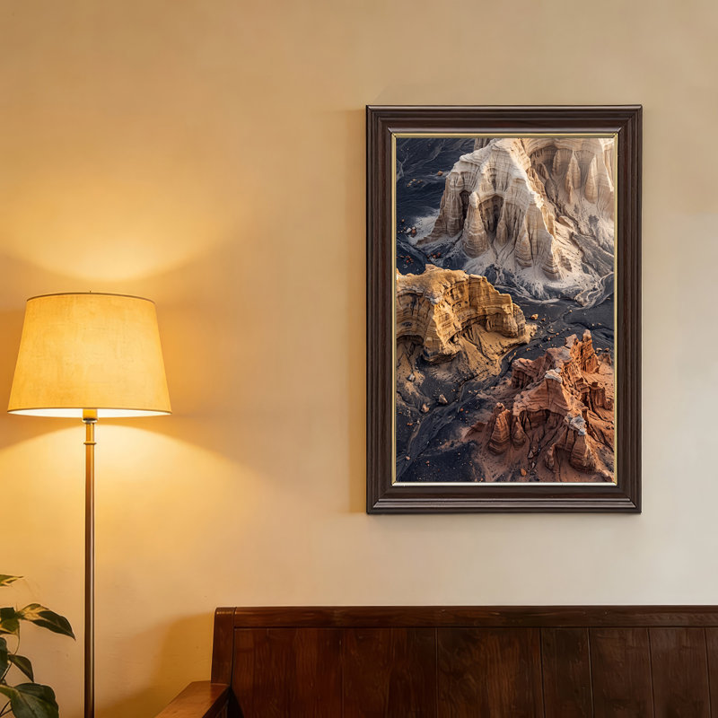 Striated Rock Formations in Earth Tones, art mural sur toile, 24"H x 16"W