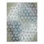 Tapis noué à la main 8 pi x 9 pi 10 po gris et bleu en laine et soie