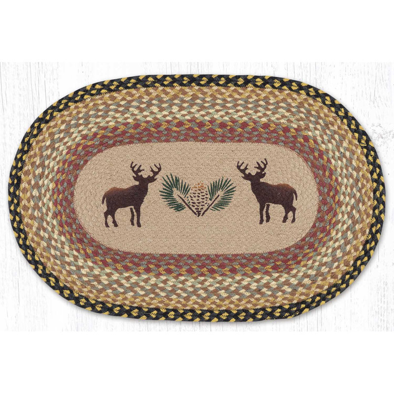  Tapis ovale à motif de tapis rustique 20 po x 30 po