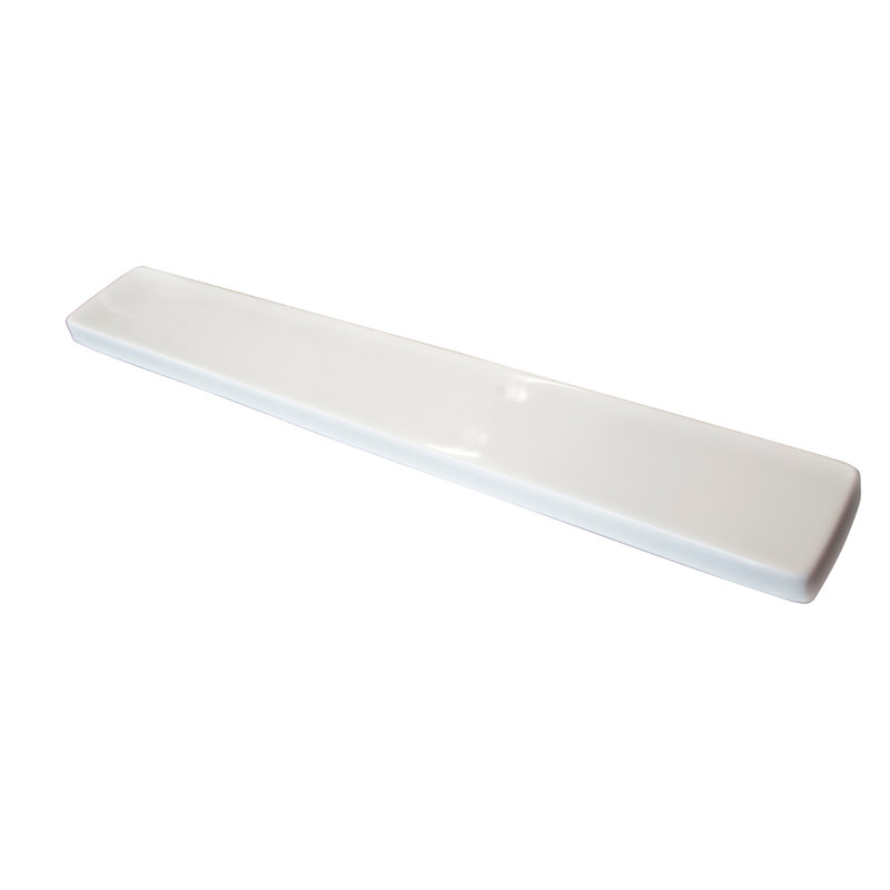 21" Wave Cultured Marble Universal Side Splash in Solid White for 22"-Deep Vanity Top, Solid White