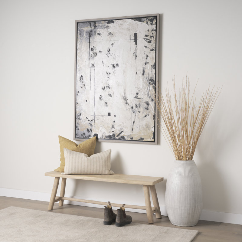 Light Brown Mango Wood Bench with Eucalyptus Legs