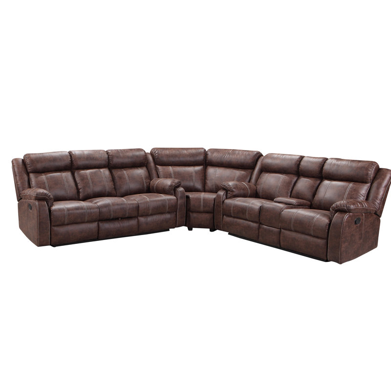 Sotomayor Faux Leather L-Shaped Sectional Symmetrical
