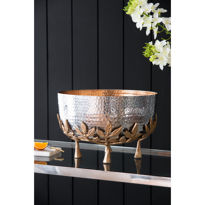 Bol décoratif en aluminium doré doux / nickel