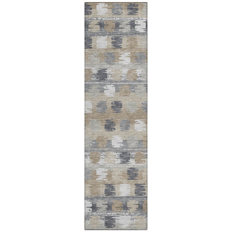 Machine Washable Indoor/Outdoor Chantille ACN2673 Casual Rug, 2'3" x 7'6" Runner, Beige