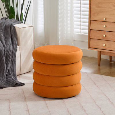 Leiani Modern 19.5" W Round Upholstered Storage Ottoman with Hidden Storage for Living Room and Bedroom