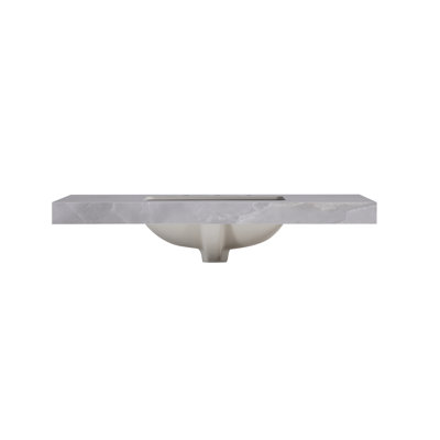 Plateau de meuble-lavabo en porcelaine 37 po avec lavabo simple et 3 trous, sans robinet