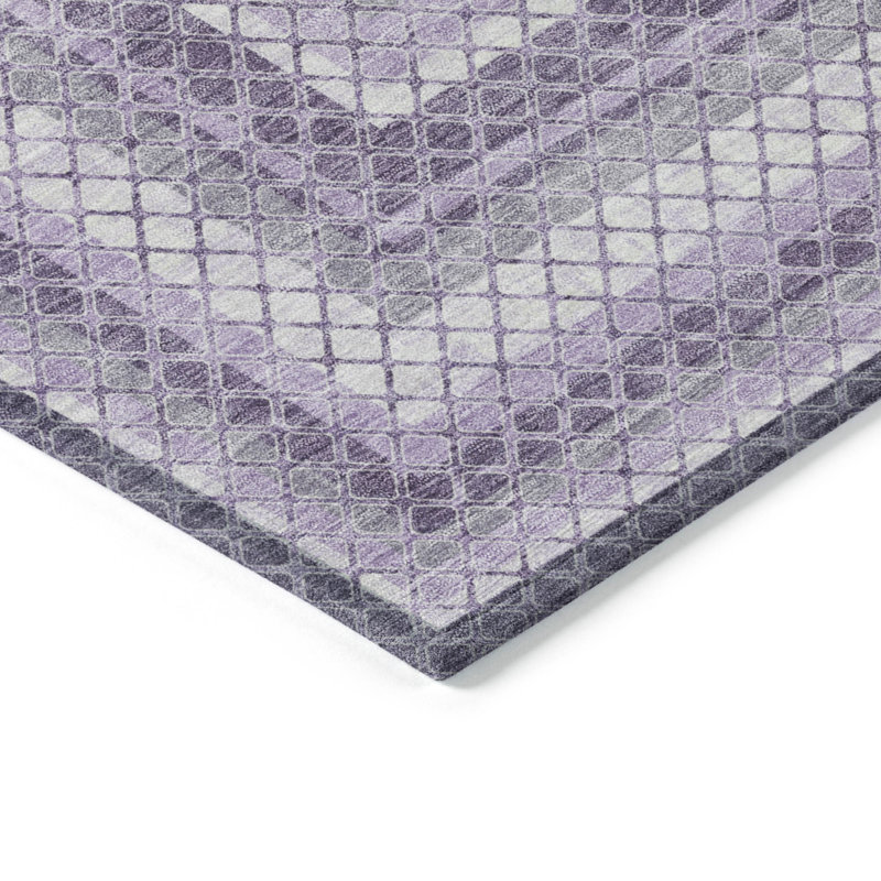 Machine Washable Indoor/Outdoor Xhevrie Lavender Rug, Rectangle 8' x 10'