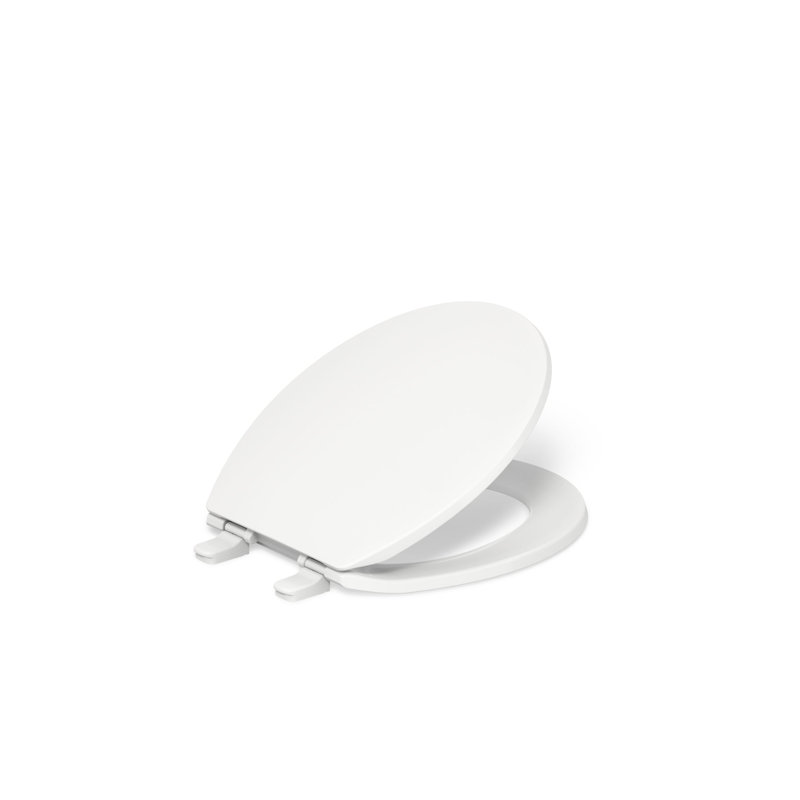 Brevia Toilet Seat with Quick-Release Hinges and Grip-Tight Bumpers, Round, White