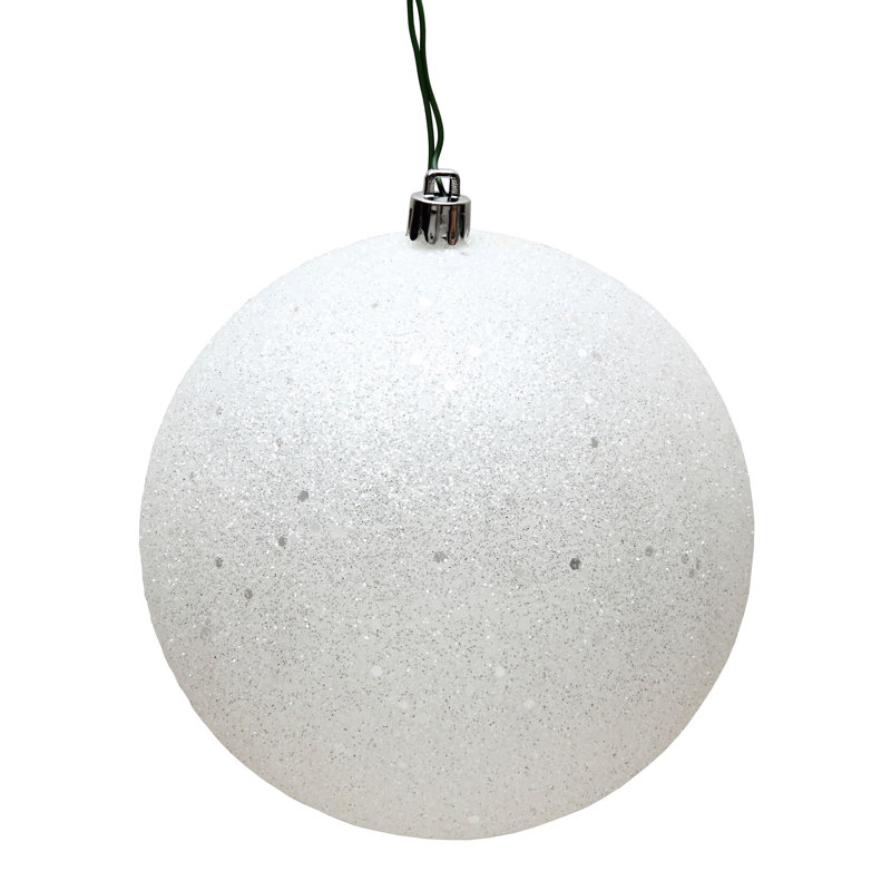 Décoration de boule décorative des Fêtes, Paillettes blanches, H 10 po x l 10 po x P 10 po