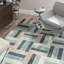 Tapis géométrique beige / vert / bleu Amrane-15106177