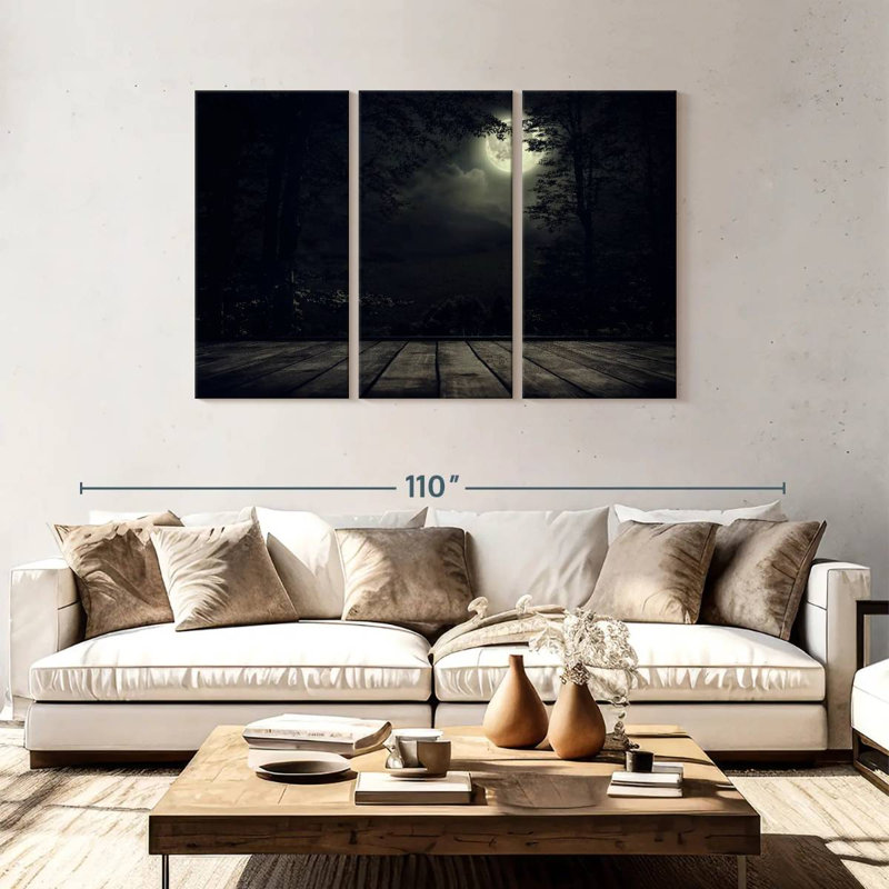 Pleine lune merveilleuse, H 48 po x l 74 po