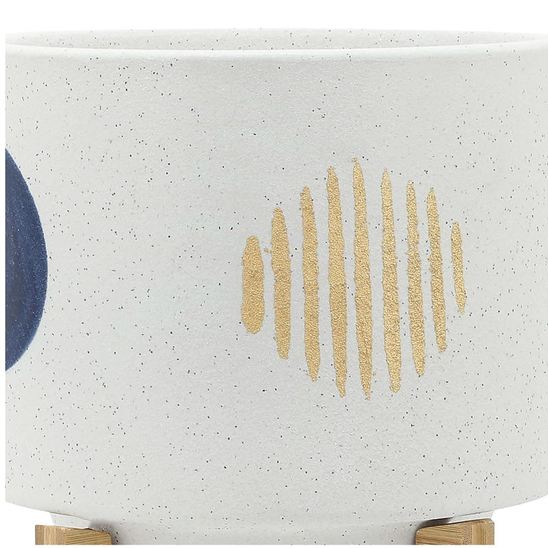 S/2 5/8" FUNKY PLANTER W/ STAND, WHITE